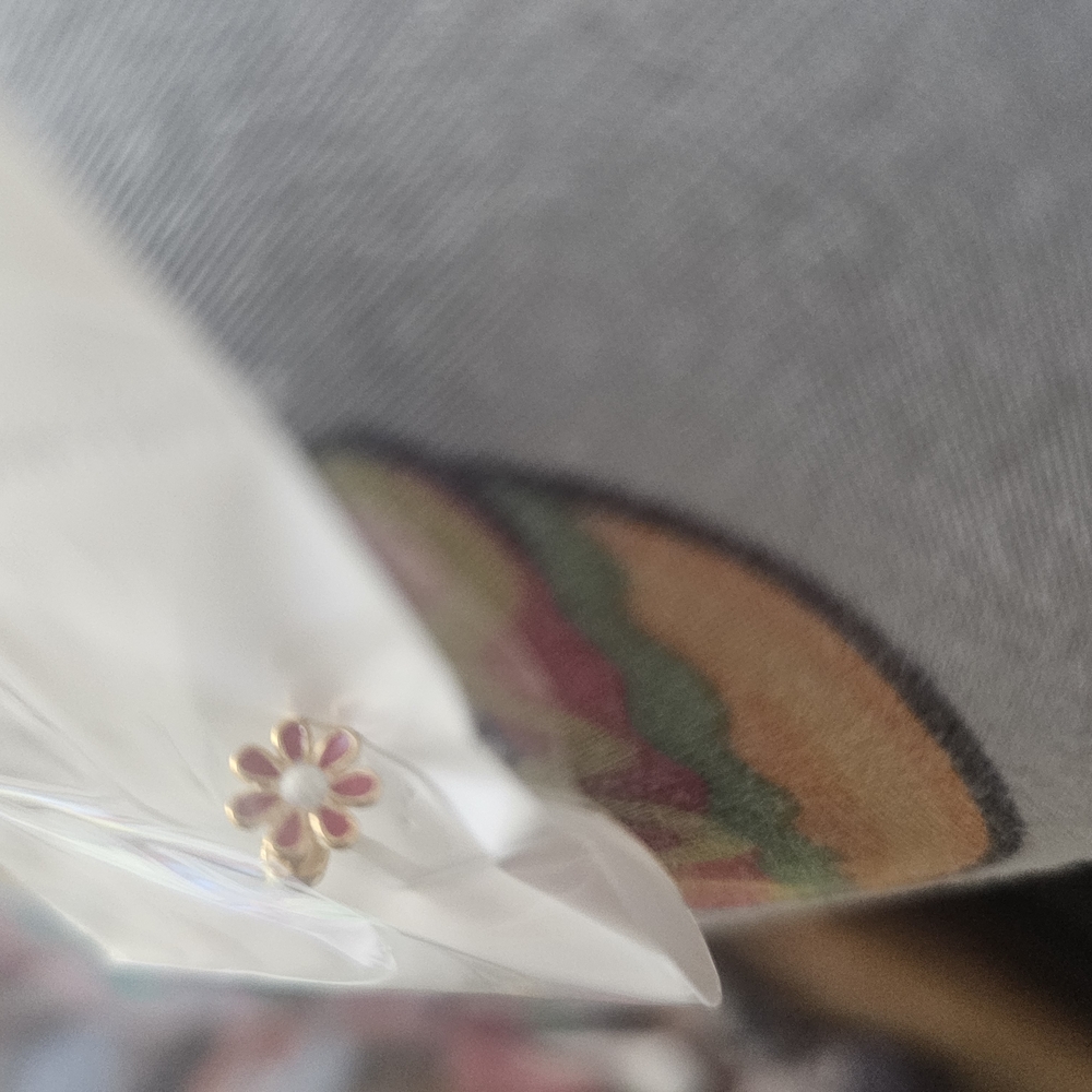 Gold and Red Flower Nose Stud Earrings